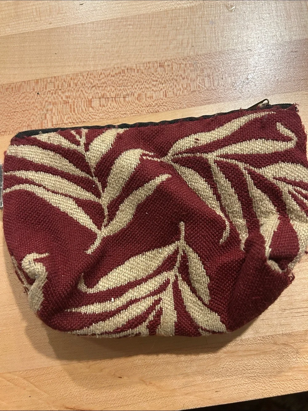 ScrapSack red and white leaf design. Waterproof lining.